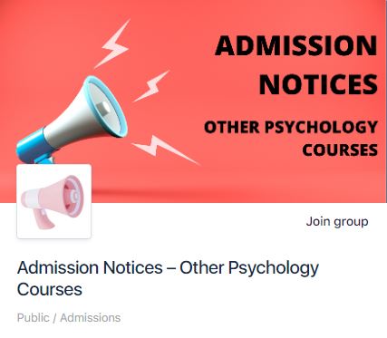 Admission Notices for Other Psychology Courses