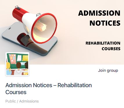Admission Notices for Rehabilitation Courses